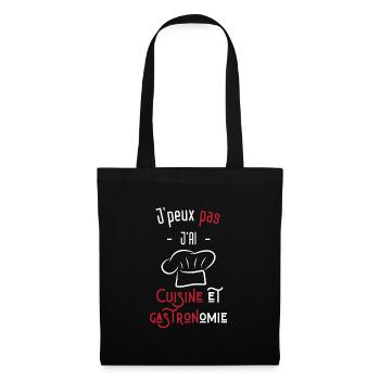 j'peux pas j'ai cuisine et gastronomie - Sac en tissu - noir - Devant