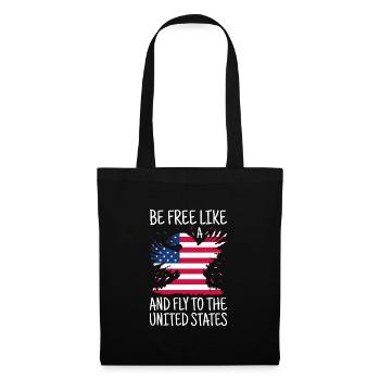 USA Flagge Amerika Fahne Stars & Stripes Patriot - Stoffbeutel - Schwarz - Vorne