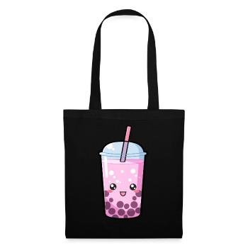 Kawaii Boba Tea Pink - Anime Shirt - Tote Bag - black - Front