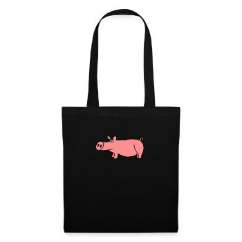 Schwein - Stoffbeutel - Schwarz - Vorne