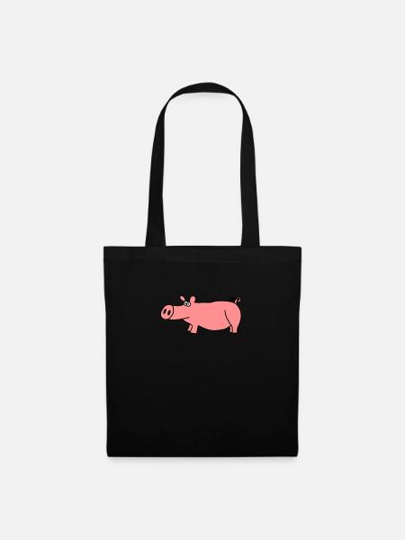 Schwein - Stoffbeutel - Schwarz