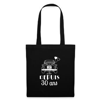 Just married 30 ans - Sac en tissu - noir - Devant
