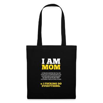 Muttertag, Geschenk, Muttertagsgeschenk - Stoffbeutel - Schwarz - Vorne