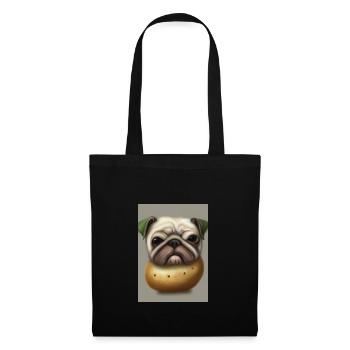 Kartoffel-Hund-Gesicht - Stoffbeutel - Schwarz - Vorne
