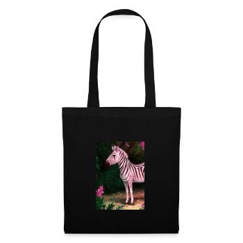 Rosa Zebra - Stoffbeutel - Schwarz - Vorne