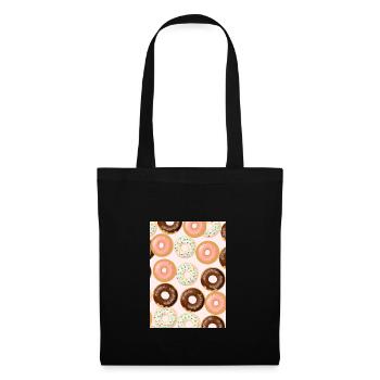 Donuts-Muster - Stoffbeutel - Schwarz - Vorne