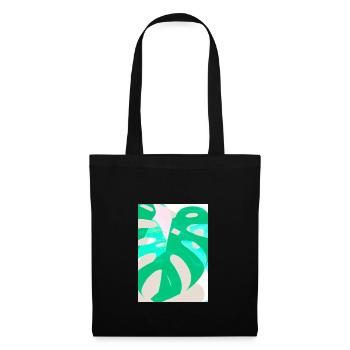 Monstera Pflanze Zusammenfassung - Stoffbeutel - Schwarz - Vorne