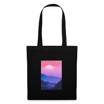 Rosa Sonnenuntergang - Stoffbeutel - Schwarz - Vorne