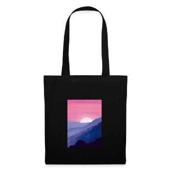 Rosa Sonnenuntergang - Stoffbeutel - Schwarz - Vorne