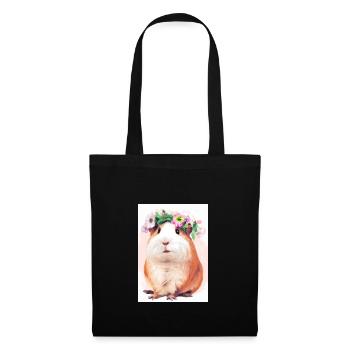 Buntes Meerschweinchen - Stoffbeutel - Schwarz - Vorne