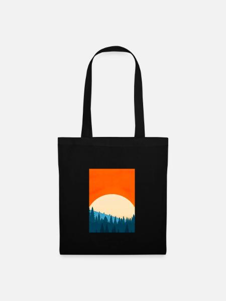 Orange Sonnenuntergang - Stoffbeutel - Schwarz