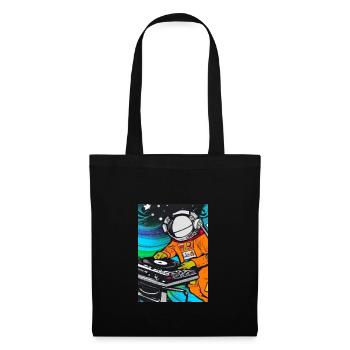 Astronaut DJ im Weltraum - Stoffbeutel - Schwarz - Vorne