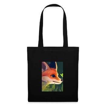 Niedliche Fuchs-Malerei - Stoffbeutel - Schwarz - Vorne