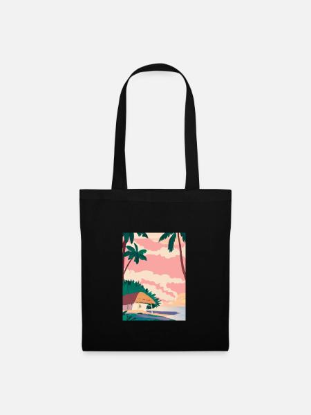 Hawaii Malerei - Stoffbeutel - Schwarz
