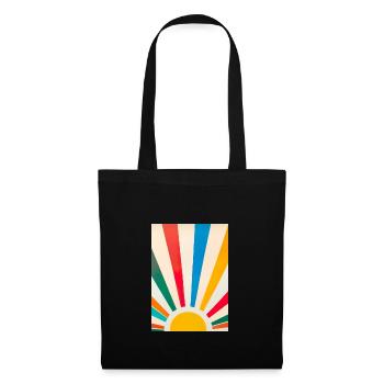 Minimalistische Sonne - Stoffbeutel - Schwarz - Vorne