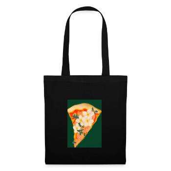 Blümchen-Pizza - Stoffbeutel - Schwarz - Vorne
