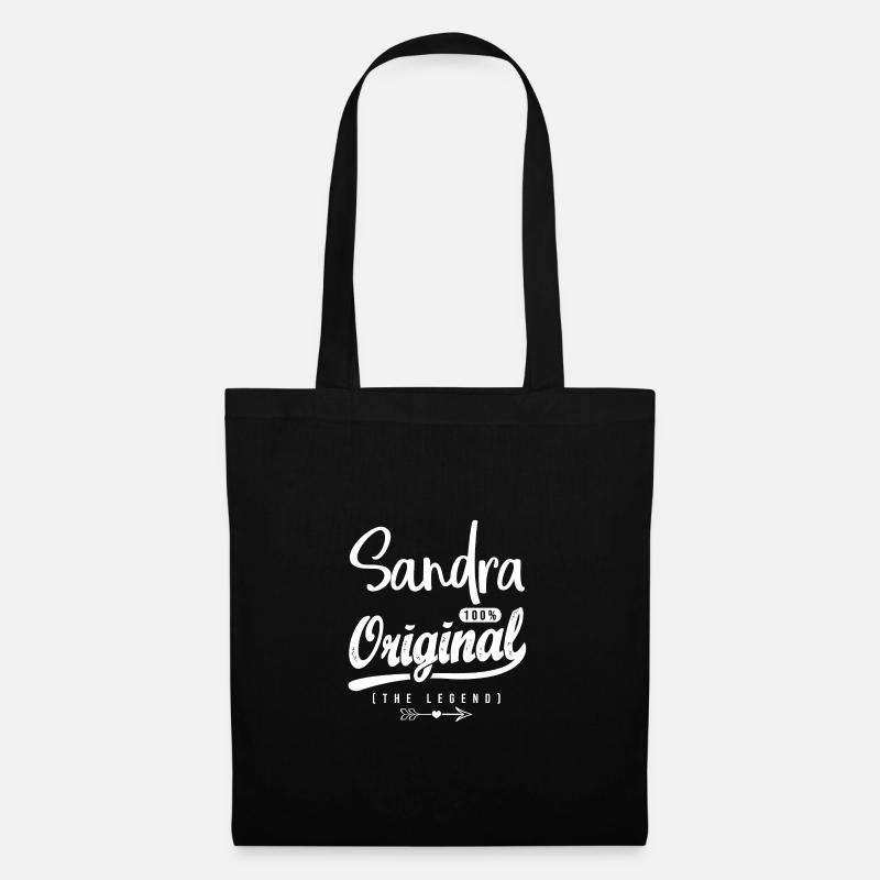 Sandra ORIGINAL personalisiertes Mädchen sandra Shirt - Stoffbeutel - Schwarz