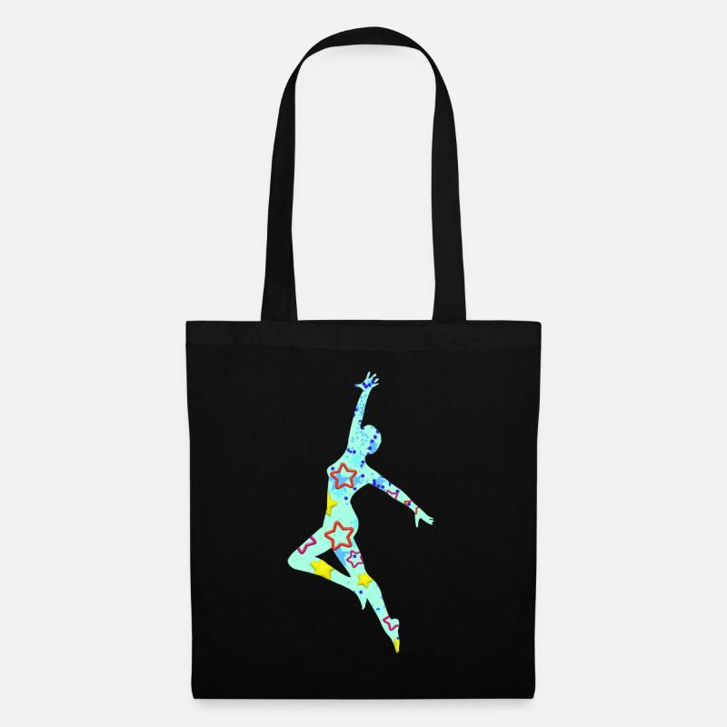 Tänzerin ,Graffiti,malerei, ballerina, sterne - Stoffbeutel - Schwarz