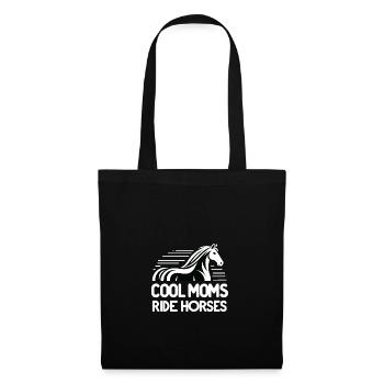 Coole Mütter reiten auf Pferden - Stoffbeutel - Schwarz - Vorne