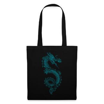 Drache Feuer Märchen Fliegen Saga Fantasy Geschenk - Stoffbeutel - Schwarz - Vorne