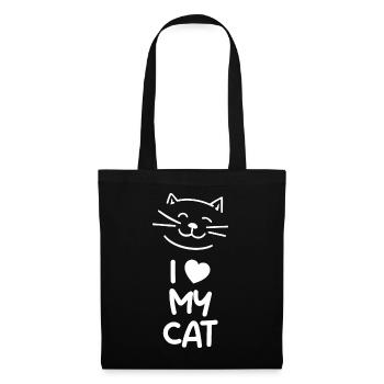 I love my cat (dark) - Tote Bag - black - Front