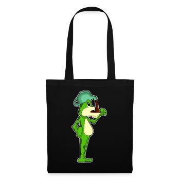 Frosch Kaffee Kaffeekanne - Stoffbeutel - Schwarz - Vorne