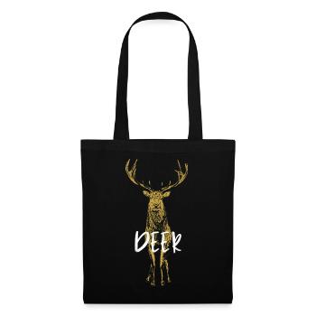 Orange Sparkle Deer Detailed Drawing - Tote Bag - black - Front