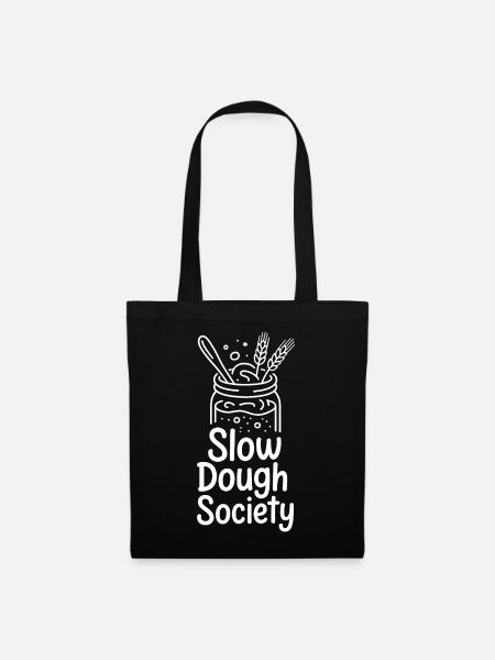 Slow Dough Society: Rustikales Brot-Emblem - Stoffbeutel - Schwarz