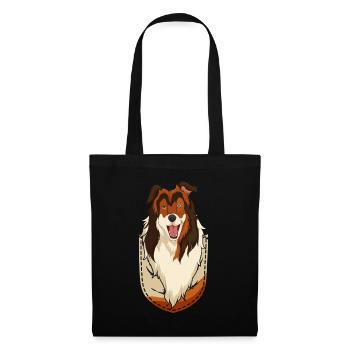 Pet Gift Idea Dog Chest Bag Collie - Tote Bag - black - Front