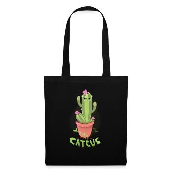Catcus Shirt, Funny Cat T-Shirt - Tote Bag - black - Front