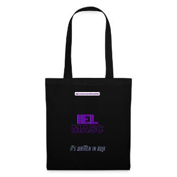 #pronounsarebeautiful iel/masc - Sac en tissu - noir - Devant