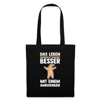 Ameisenbär - Stoffbeutel - Schwarz - Vorne