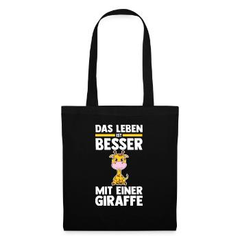 Giraffe Giraffen - Stoffbeutel - Schwarz - Vorne