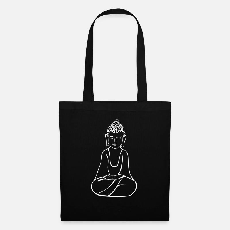 Buddha meditierend - Stoffbeutel - Schwarz