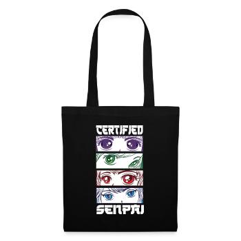 Certified Senpai Anime Manga Zertifizierter Senpai - Stoffbeutel - Schwarz - Vorne