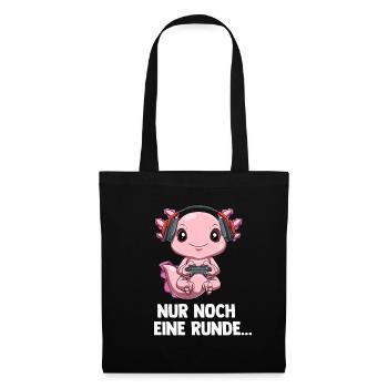 Gaming Axolotl - Computer Spiele Videospiele - Stoffbeutel - Schwarz - Vorne