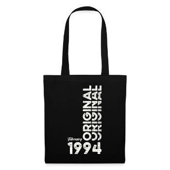 30. Geburtstag Original Februar Jahrgang 1994 - Stoffbeutel - Schwarz - Vorne