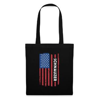 Schnauzer Us Flag - Sac en tissu - noir - Devant