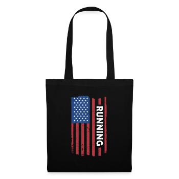 Sport Us Flag Running - Stoffbeutel - Schwarz - Vorne