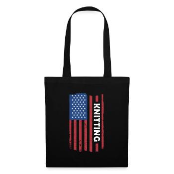 Knitter Us Flag Knitting - Tote Bag - black - Front
