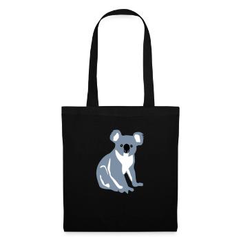 Koala, Koalabär - Stoffbeutel - Schwarz - Vorne
