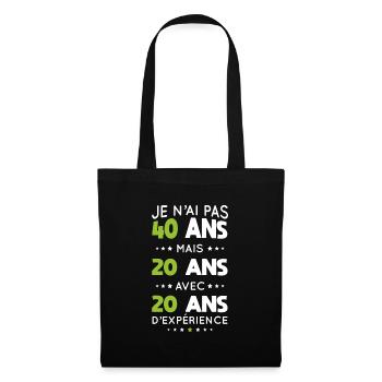 Birthday 40 years - Not 40 years but 20 years - Tote Bag - black - Front