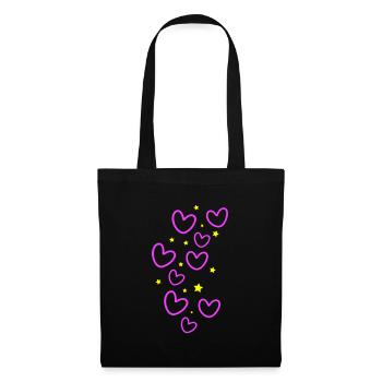 Herz Symbol Liebe - Stoffbeutel - Schwarz - Vorne