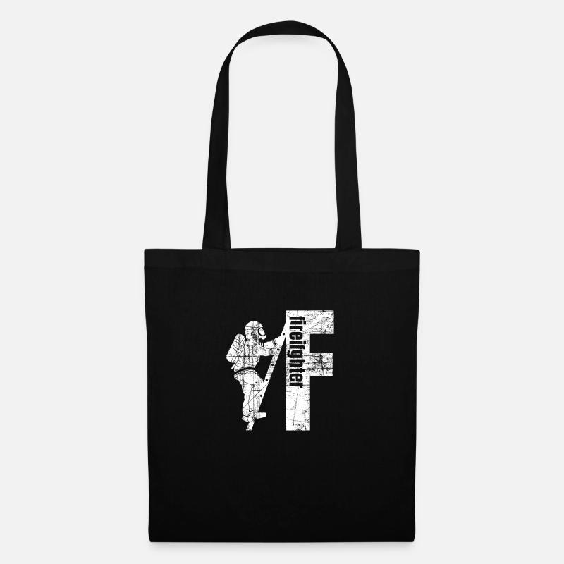 Respiratory protector on ladder - Firefighter - Tote Bag - black