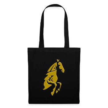 Cheval comme cadeau pour les amoureux du cheval - Sac en tissu - noir - Devant
