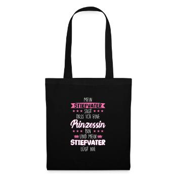 Stieftochter Stiefpapa Stiefvater Geschenk - Stoffbeutel - Schwarz - Vorne