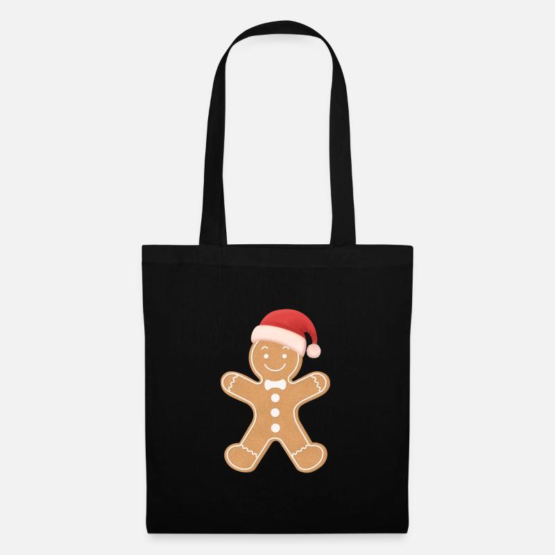 Lebkuchen Männchen Cookie - Stoffbeutel - Schwarz