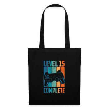 15e anniversaire niveau de jeu de joueur disant cadeau - Sac en tissu - noir - Devant