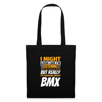 Cadeau amusant BMX - Sac en tissu - noir - Devant