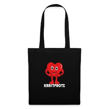 Kraftprotz Bodybuilder Krafttraining Sport Herz - Stoffbeutel - Schwarz - Vorne